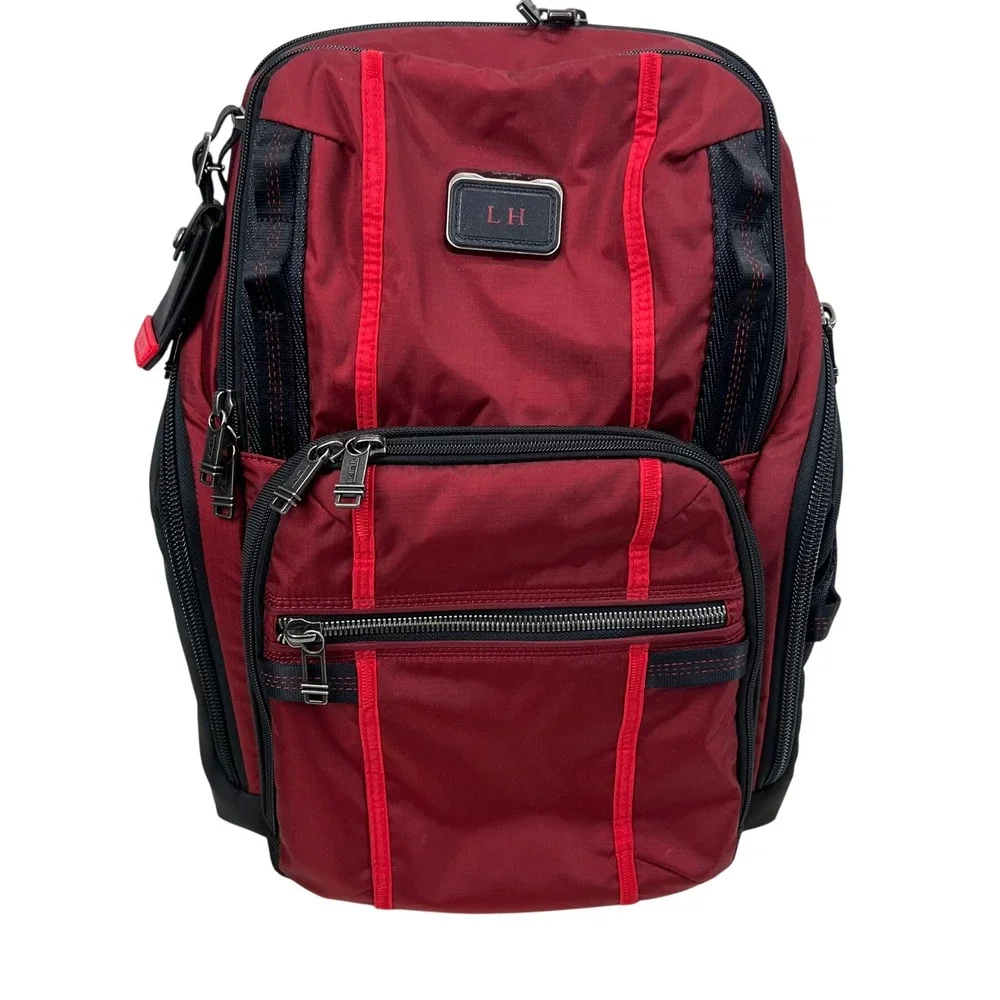 Tumi Alpha Bravo Search Backpack Red Black Ballistic Nylon CLEAN ,232789D 146707